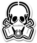 12" Illusive skull trailer sticker made of weather/uv resistant vinyl that maintains appearance.