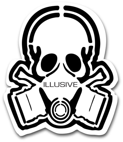 8" Illusive skull sticker made of weather/uv resistant vinyl that maintains appearance.