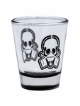 I would say drink in moderation but lets be honest your are buying a shot glass with a skull in a gask mask on it. Cheers your homies with this 1.75 oz. Illusive Shot Glass 